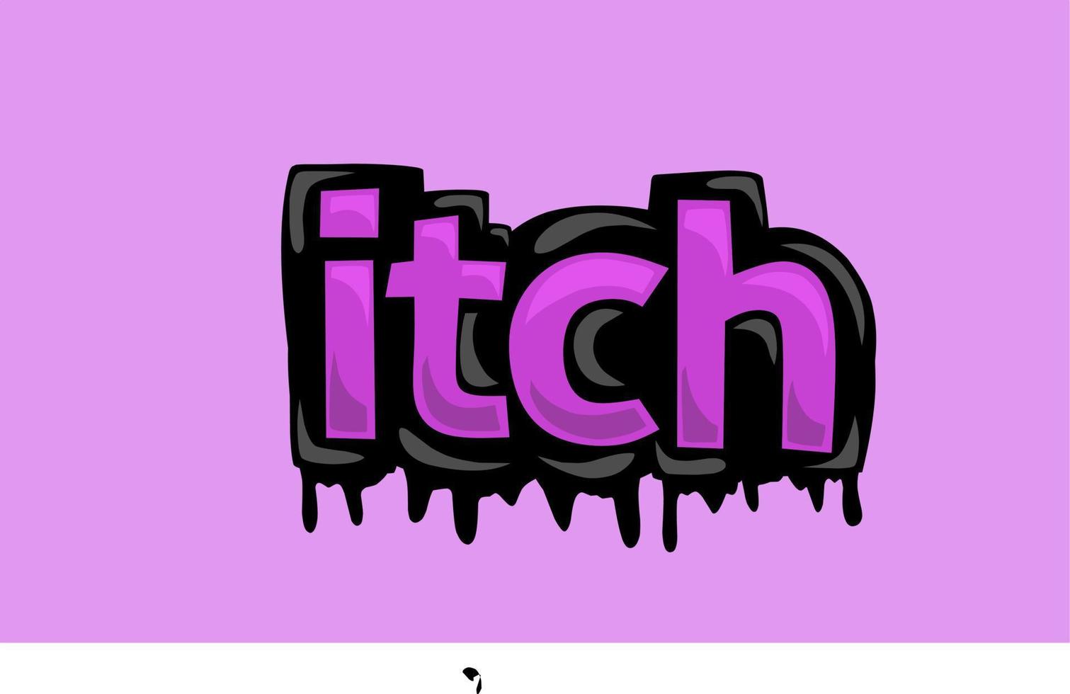 ITCH writing vector design on pink background