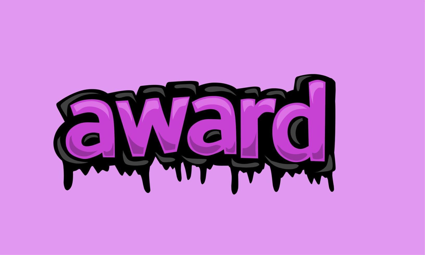 AWARD writing vector design on white background