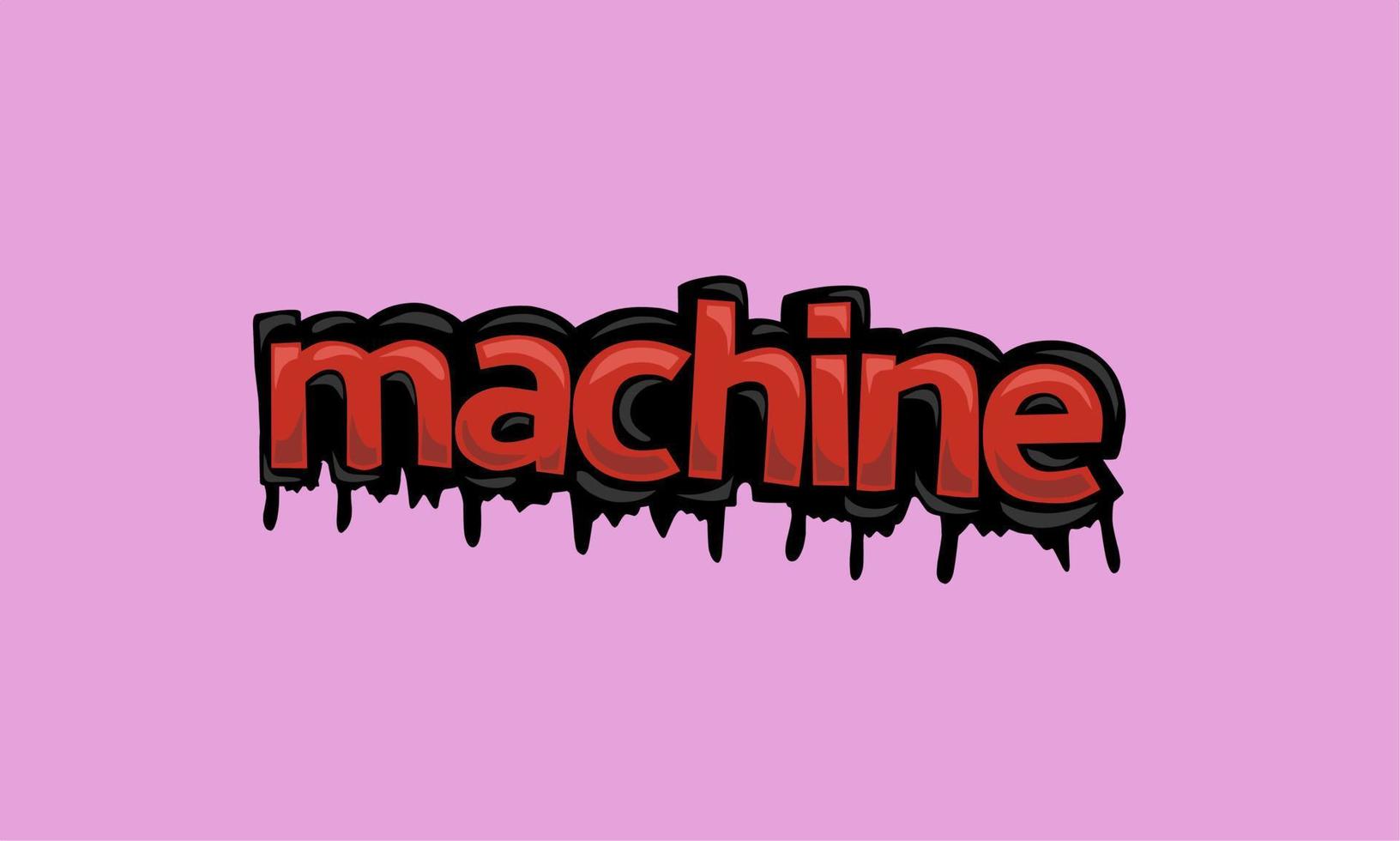 MACHINE writing vector design on pink background
