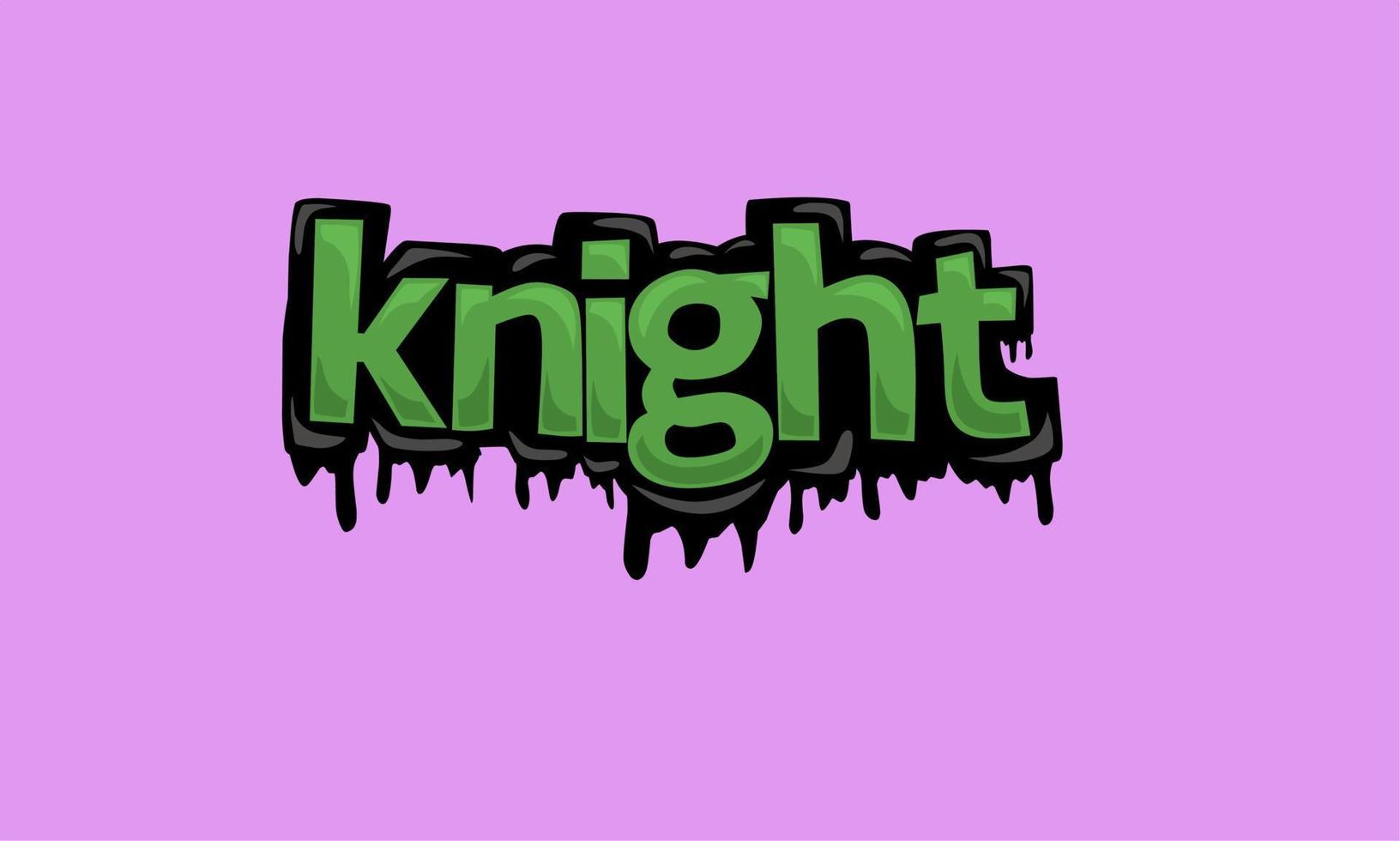 KNIGHT writing vector design on pink background