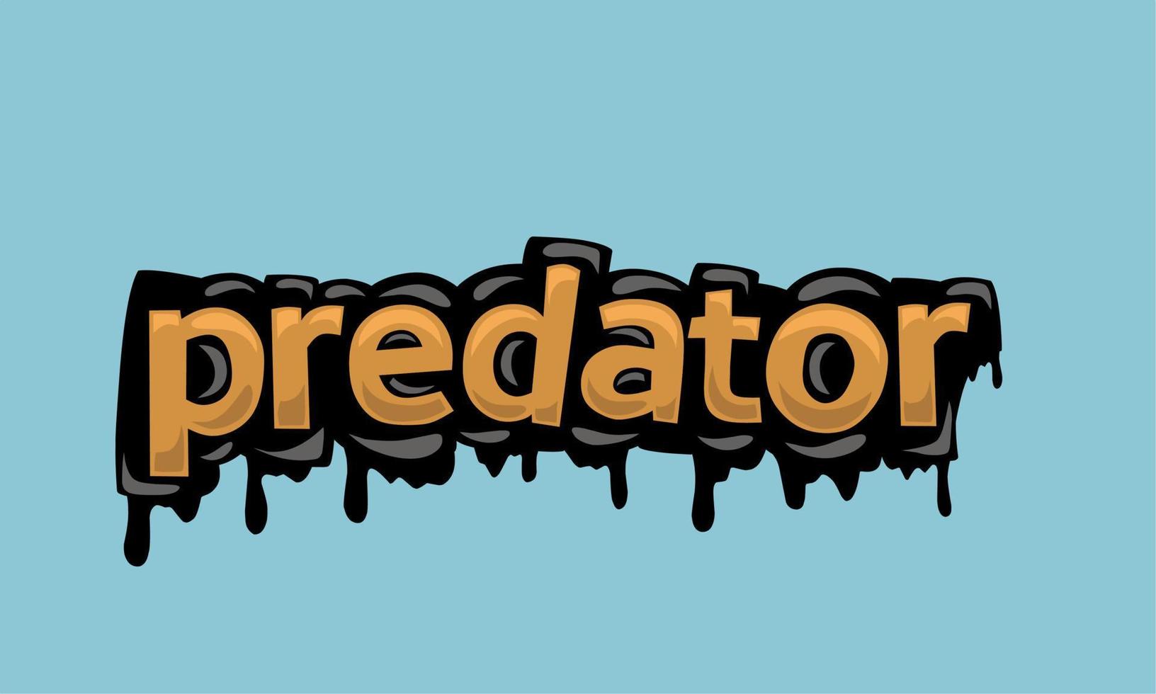 PREDATOR writing vector design on blue background