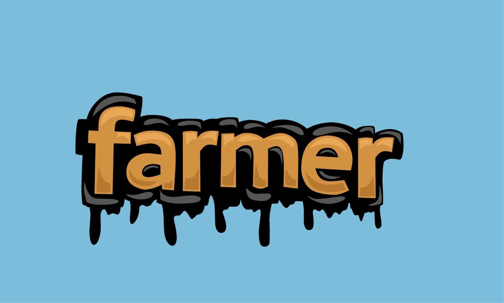 FARMER writing vector design on blue background