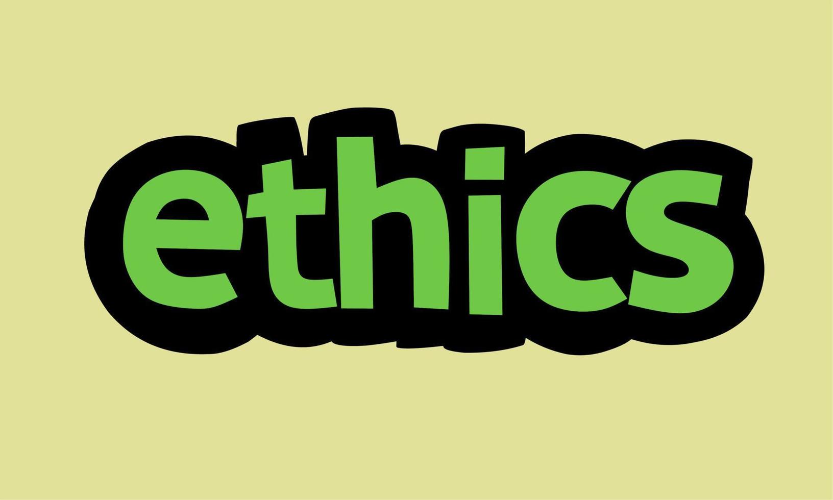 ETHICS writing vector design on yellow background