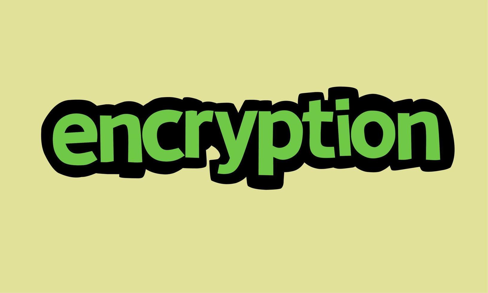 ENCRYPTION writing vector design on yellow background