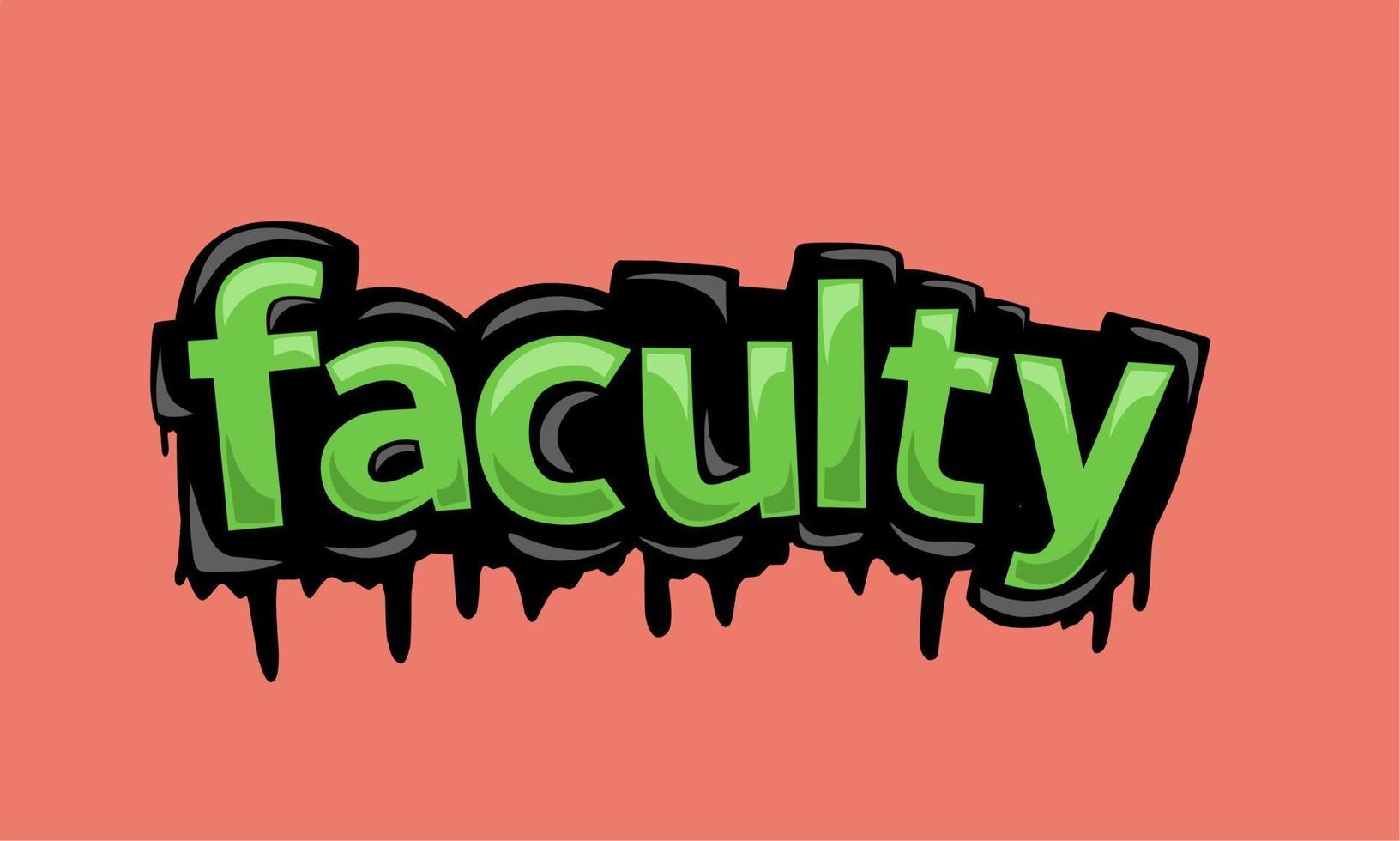 FACULTY writing vector design on pink background