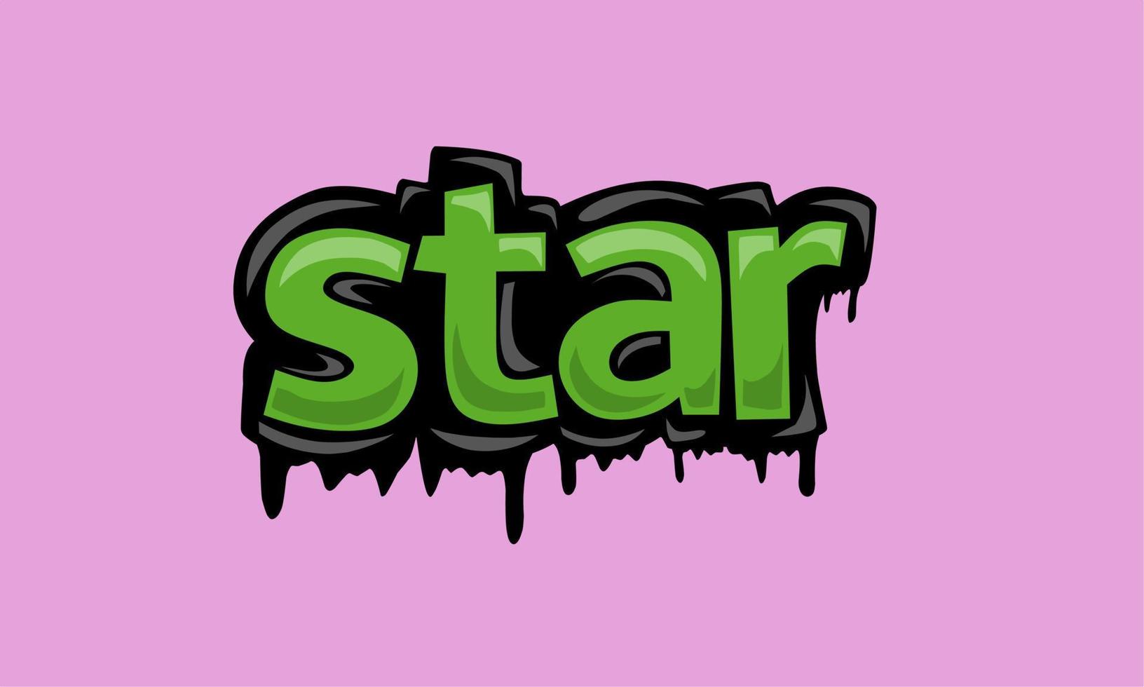 diseño de vector de escritura de estrella sobre fondo rosa