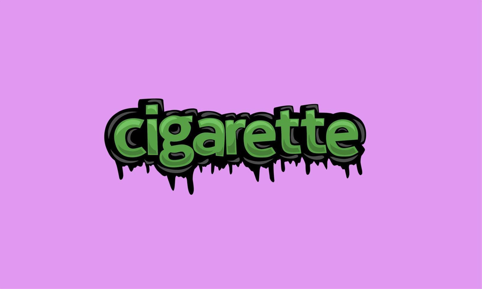 diseño de vector de escritura de cigarrillos sobre fondo rosa