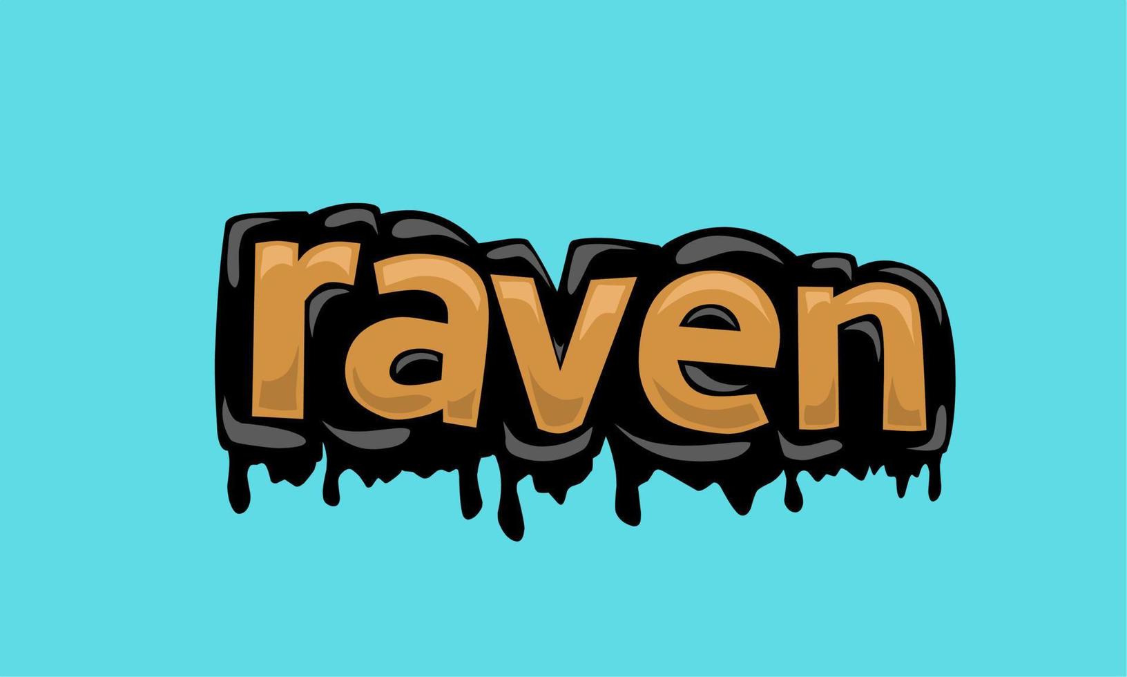 RAVEN writing vector design on blue background