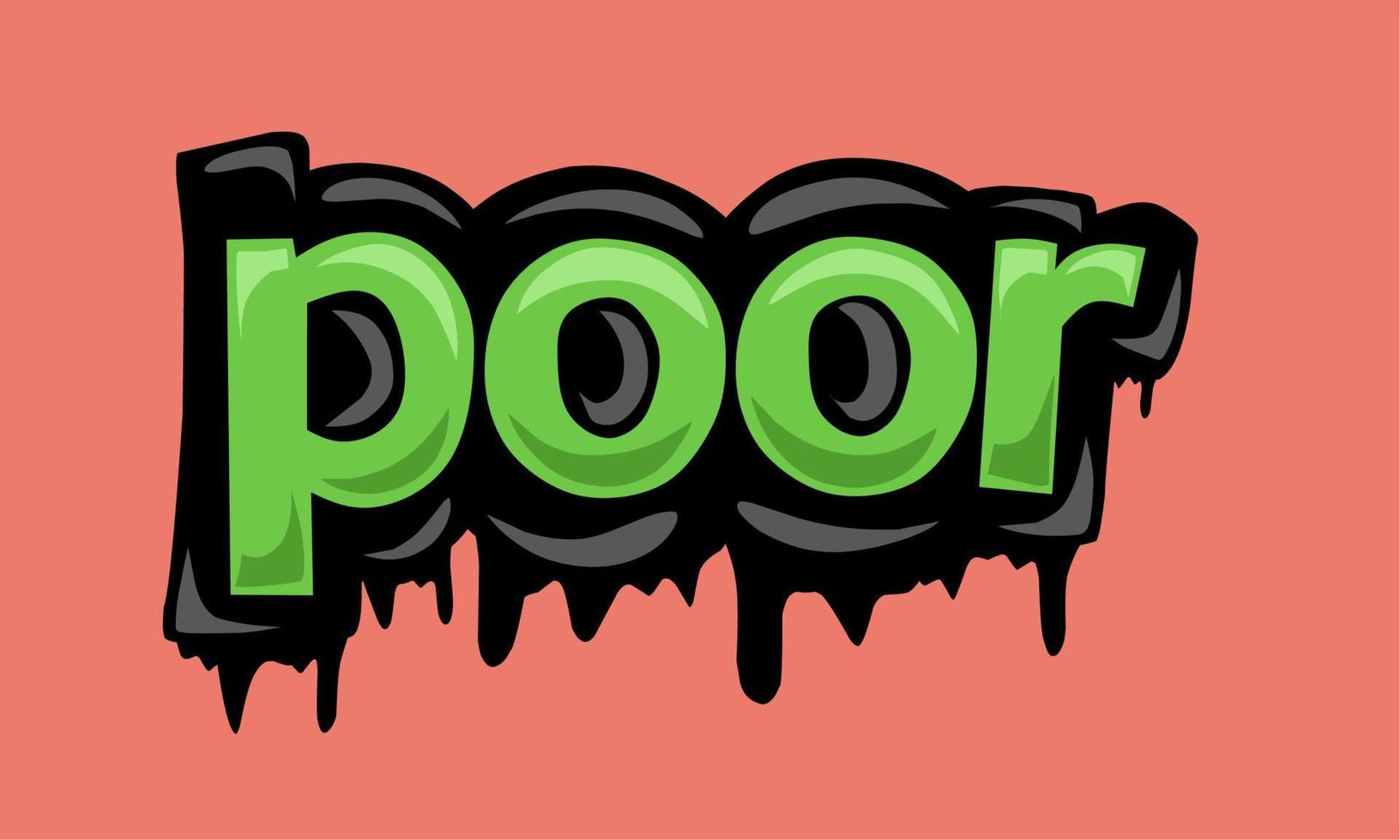 POOR writing vector design on pink  background