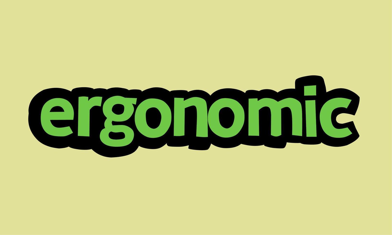 ERGONOMIC writing vector design on yellow background