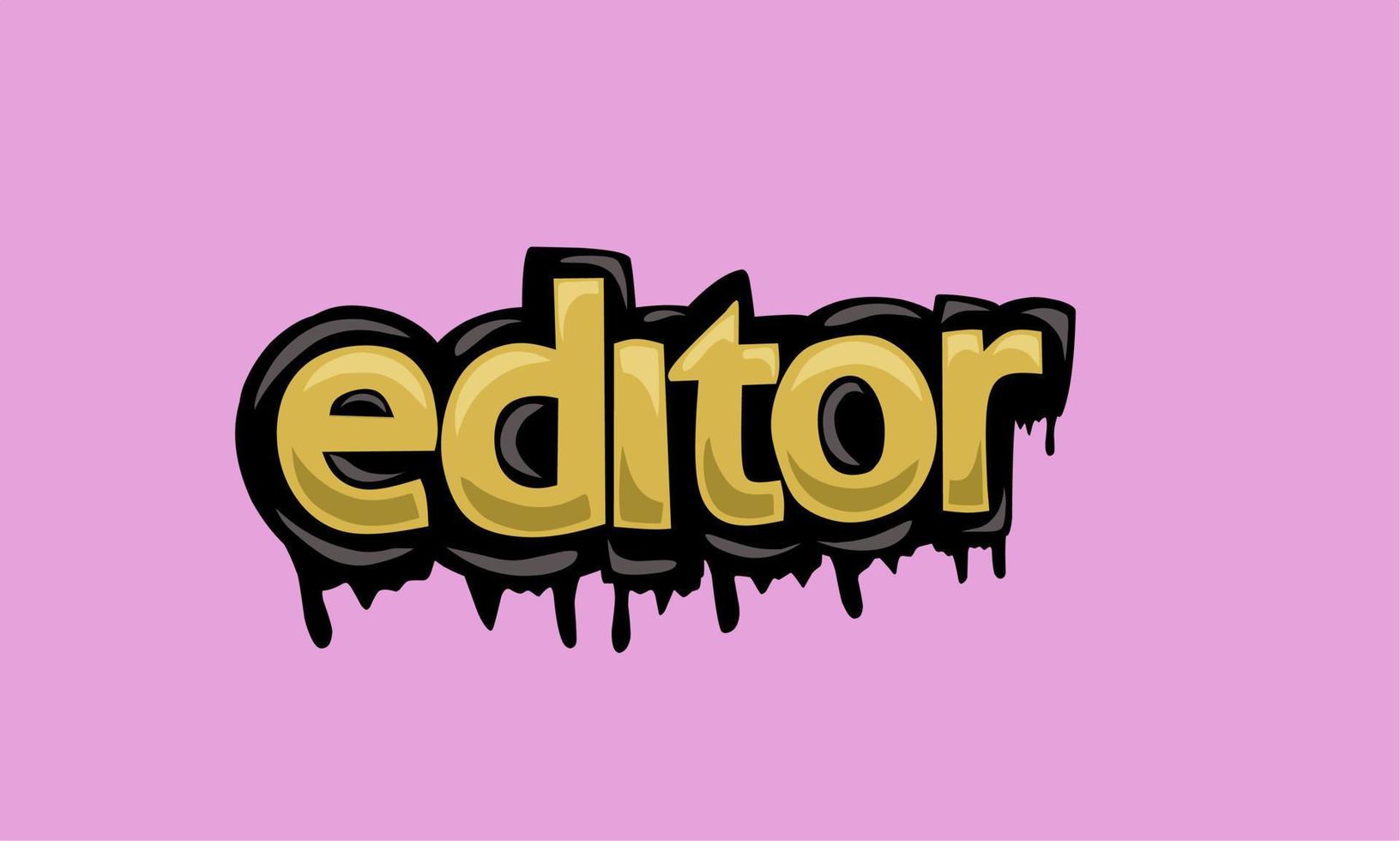 EDITOR writing vector design on pink background