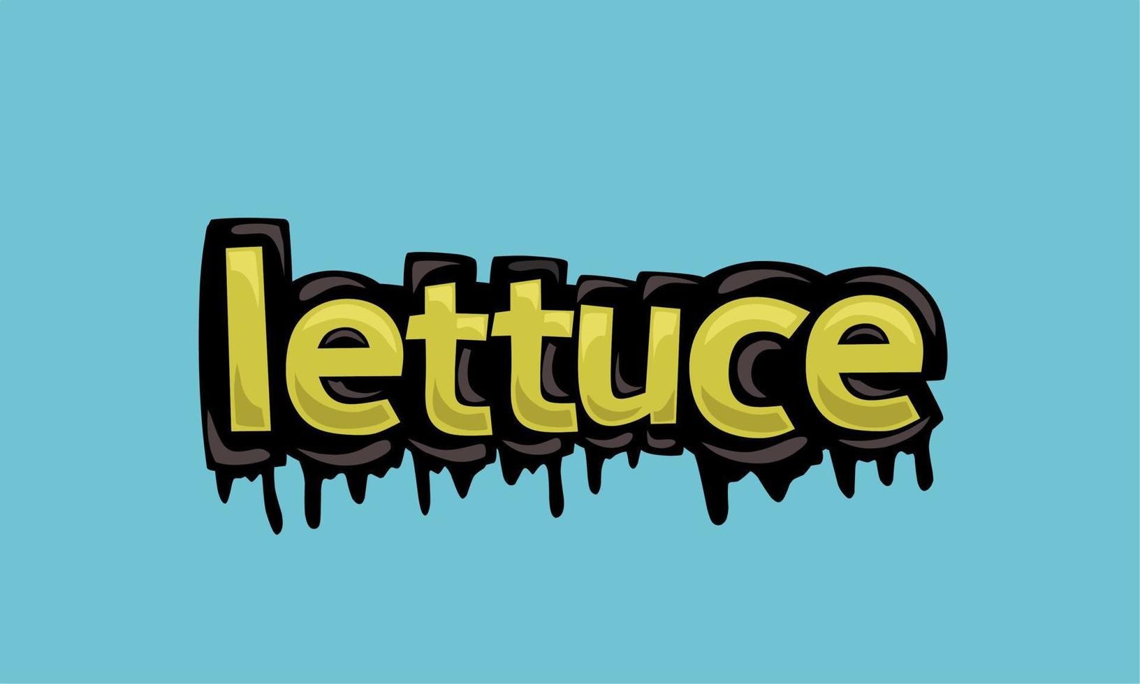 LETTUCE writing vector design on blue background