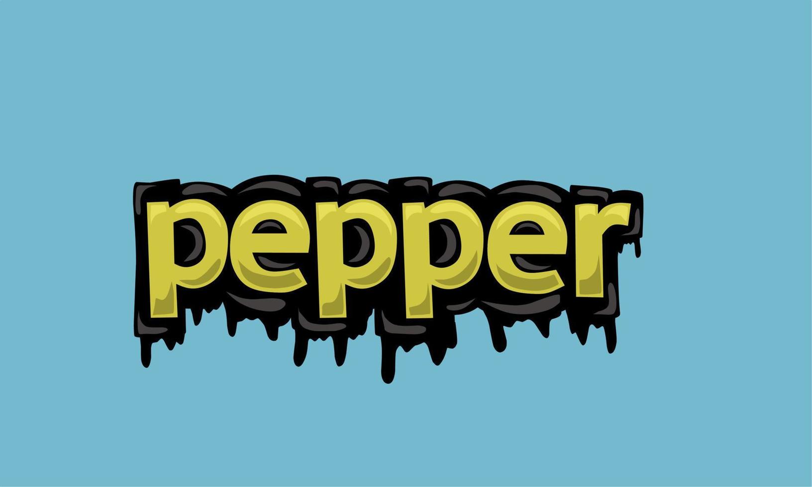PEPPER writing vector design on blue background