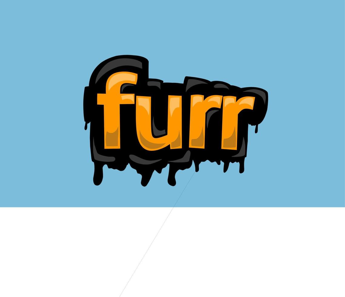 diseño de vector de escritura furr sobre fondo azul