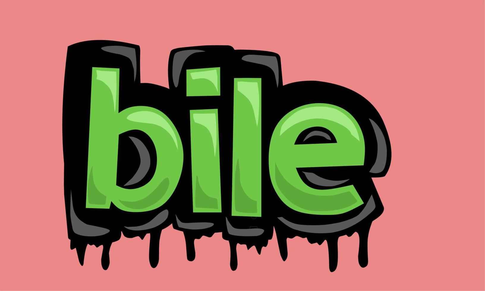 BILE writing vector design on pink  background