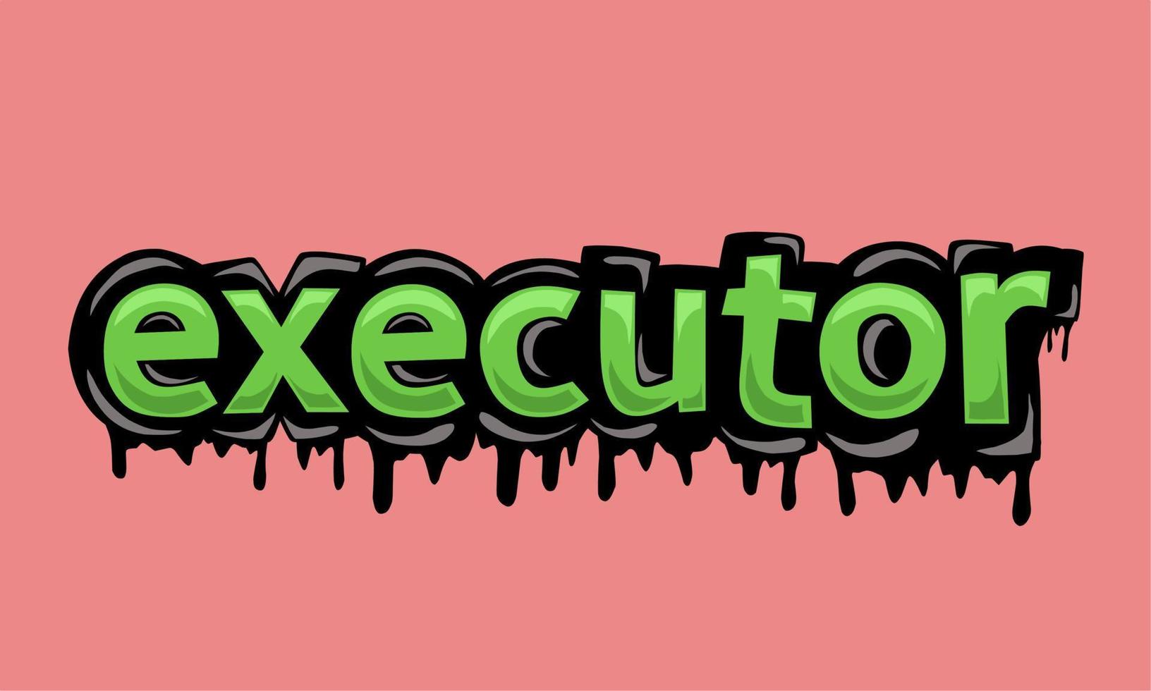 EXECUTOR writing vector design on pink  background