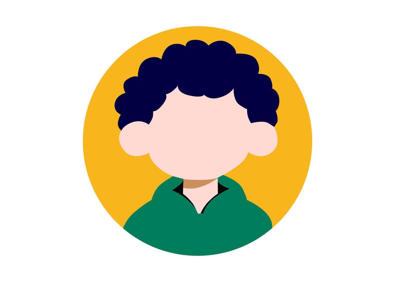 diseño de ilustración de cara de niño de pelo rizado vector