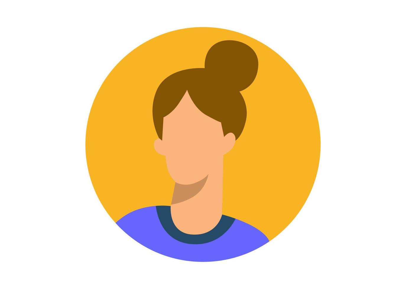 face illustration design Young girl with tied hair vector