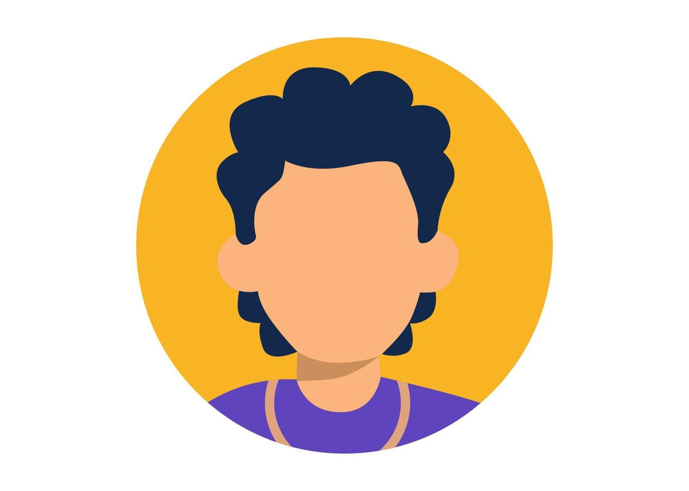 diseño de ilustración de cara de niño de pelo rizado vector