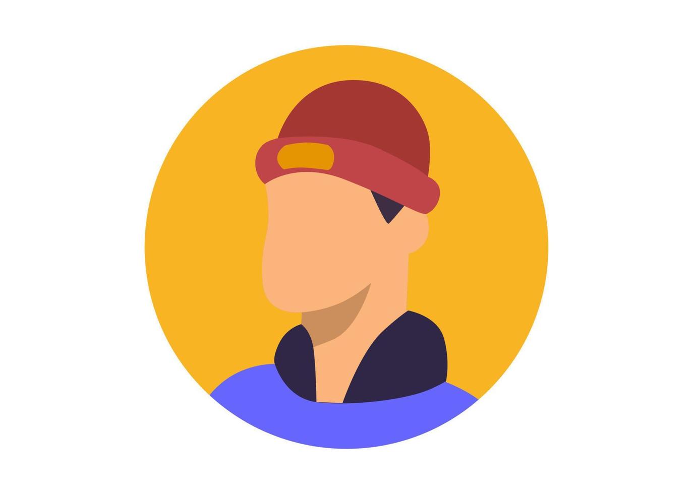 diseño de ilustración de cara masculina con sombrero vector