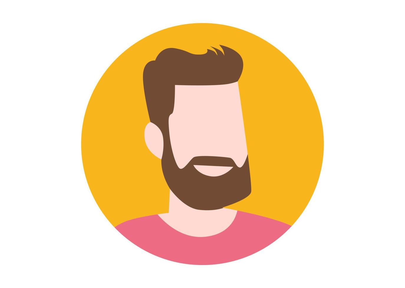 diseño de ilustración de rostro masculino con barba y bigote vector