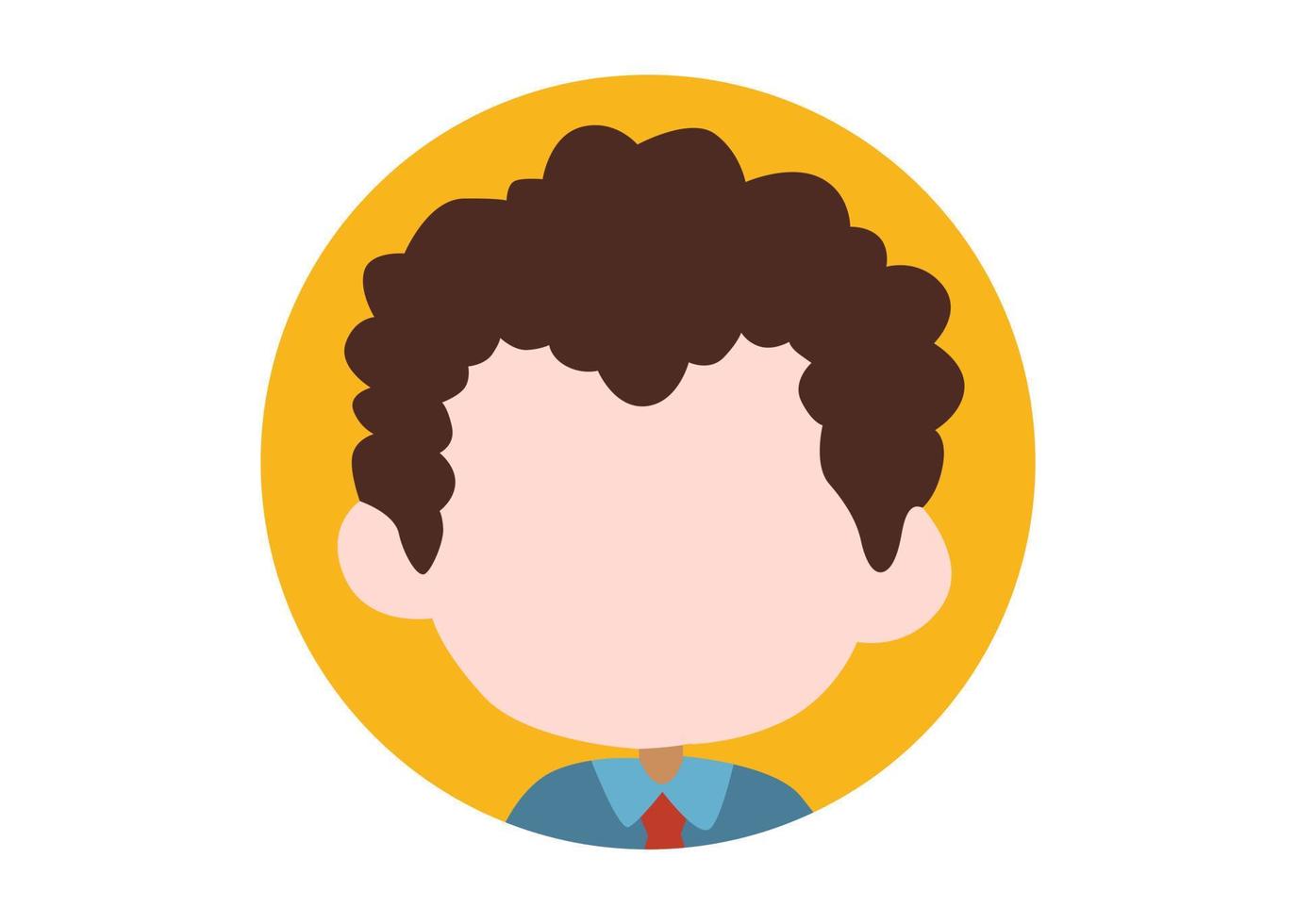 diseño de ilustración de cara de niño de pelo rizado vector