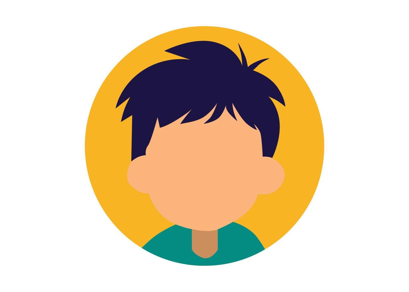 diseño de ilustración de cara de niño joven vector