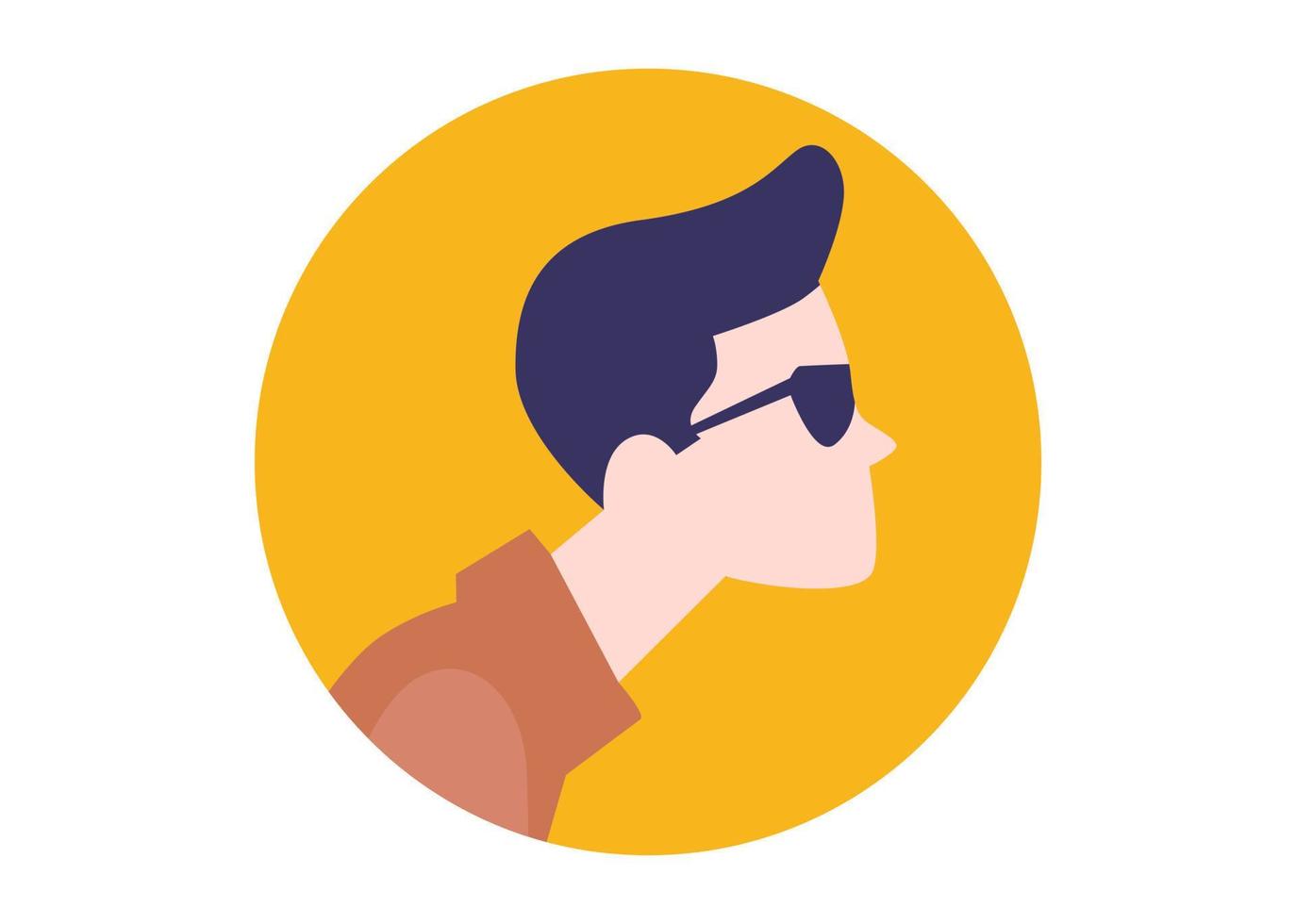 young male face illustration design with glasses vector