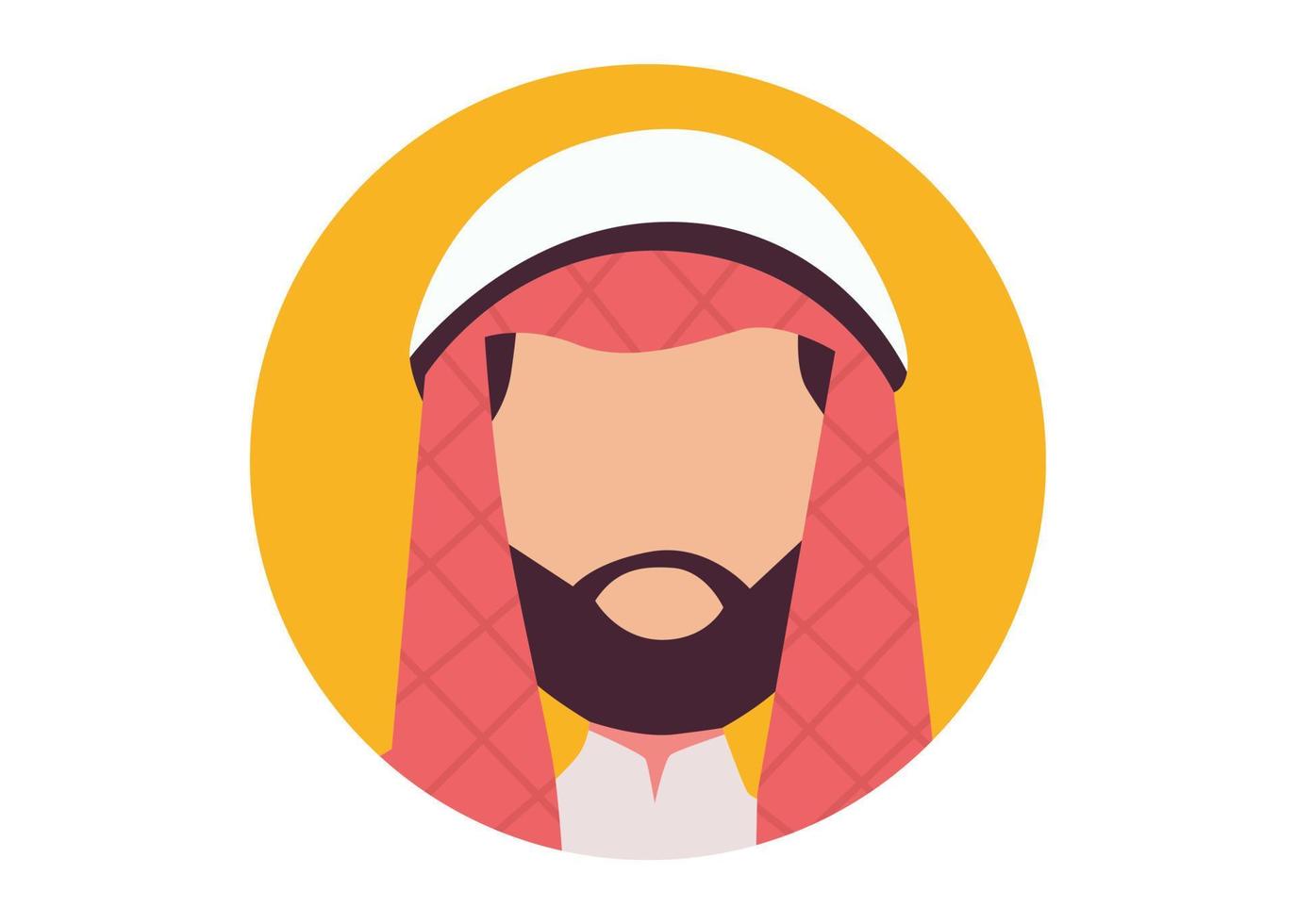 diseño de ilustración de cara masculina musulmana vector