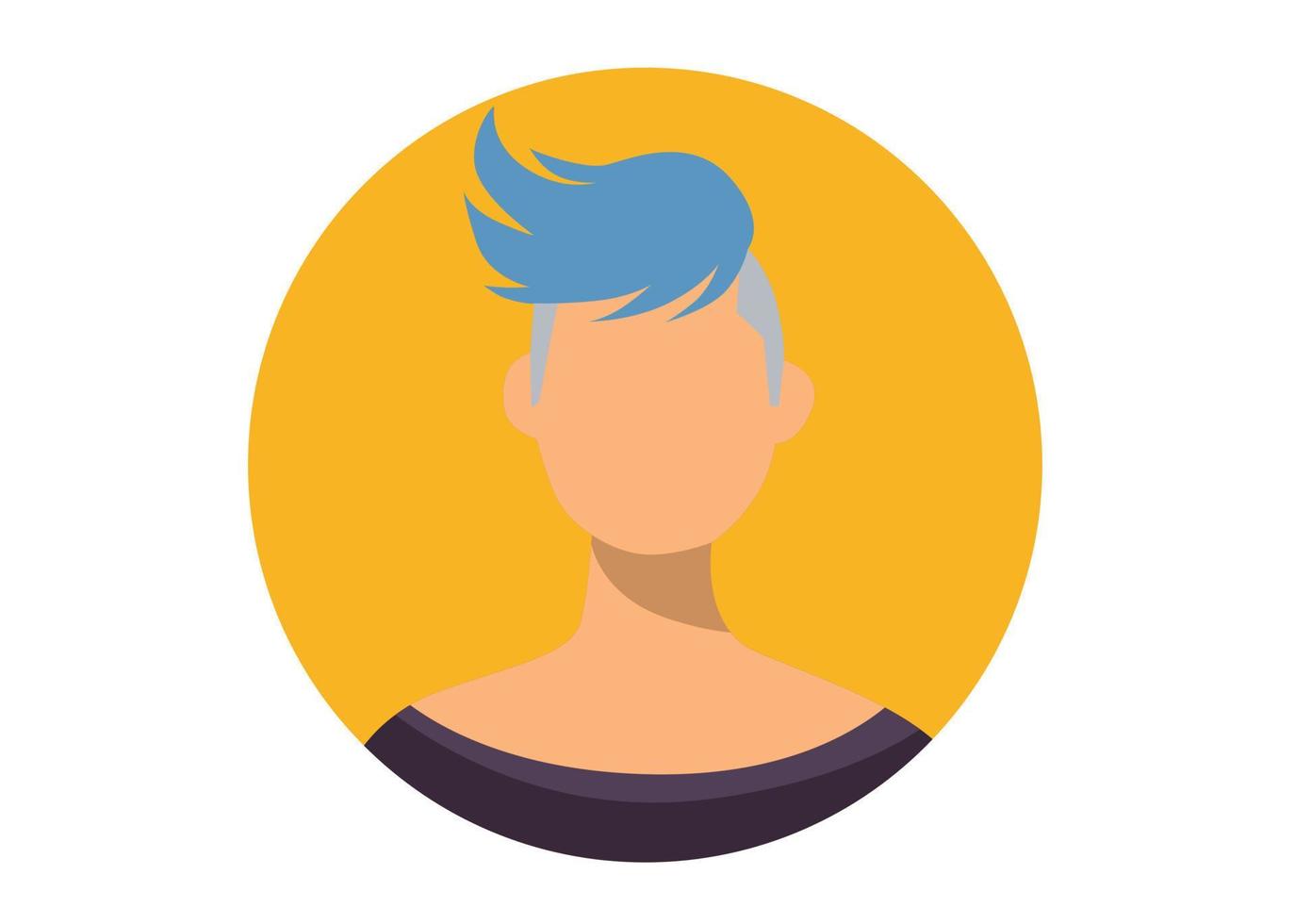 cara, ilustración, diseño, niña joven, con, pelo azul vector