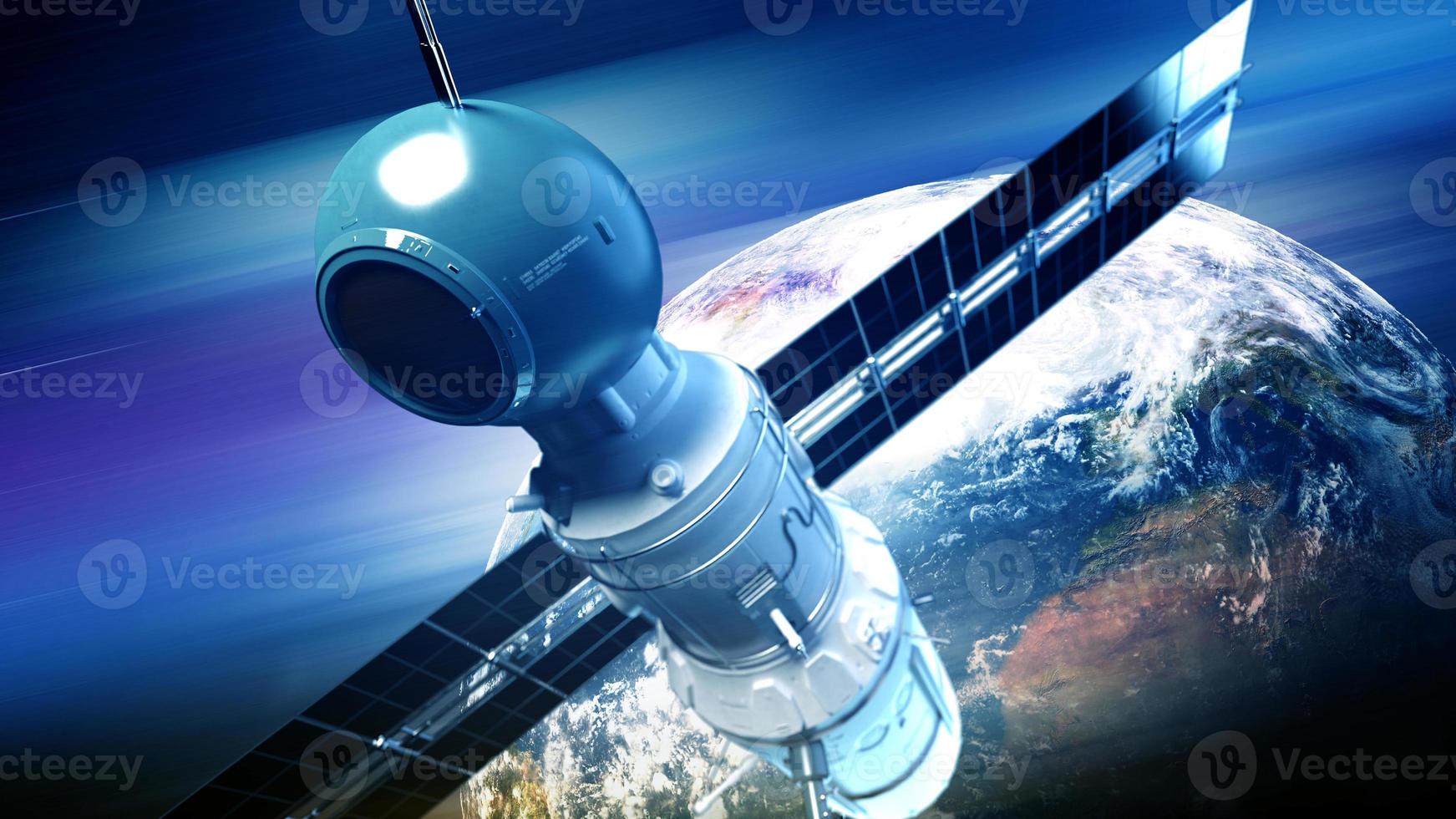 earth globe among space cosmos futuristic illustration photo