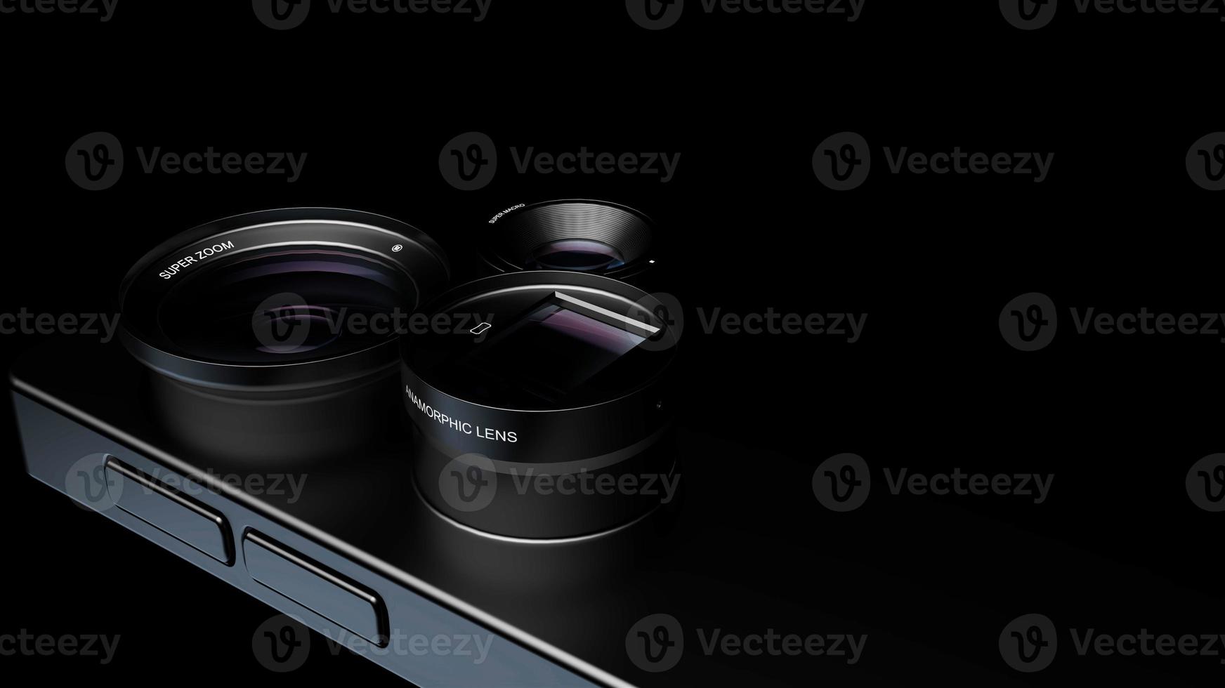 variety of lenses on your phone. an allegorical illustration of the variety and popularity of mobile photography technology photo