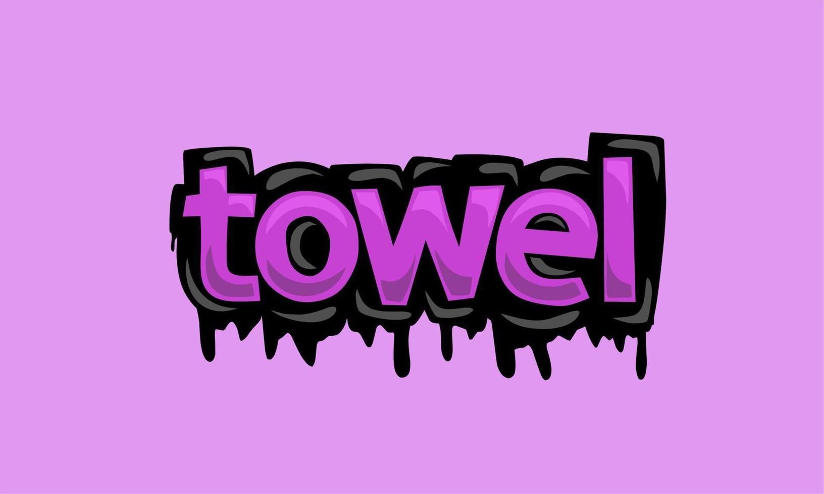 TOWEL writing vector design on pink background