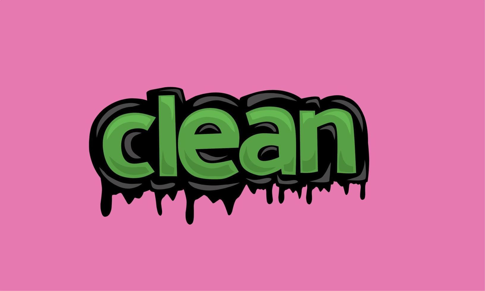 CLEAN writing vector design on white background