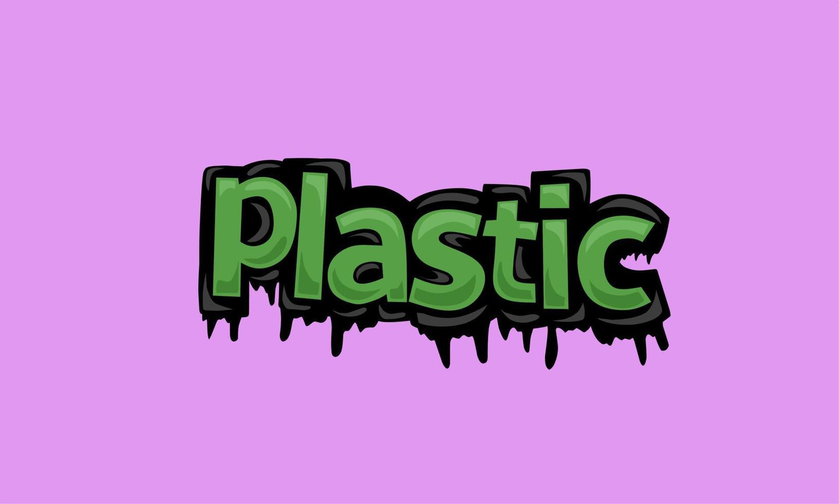 PLASTIC writing vector design on pink background