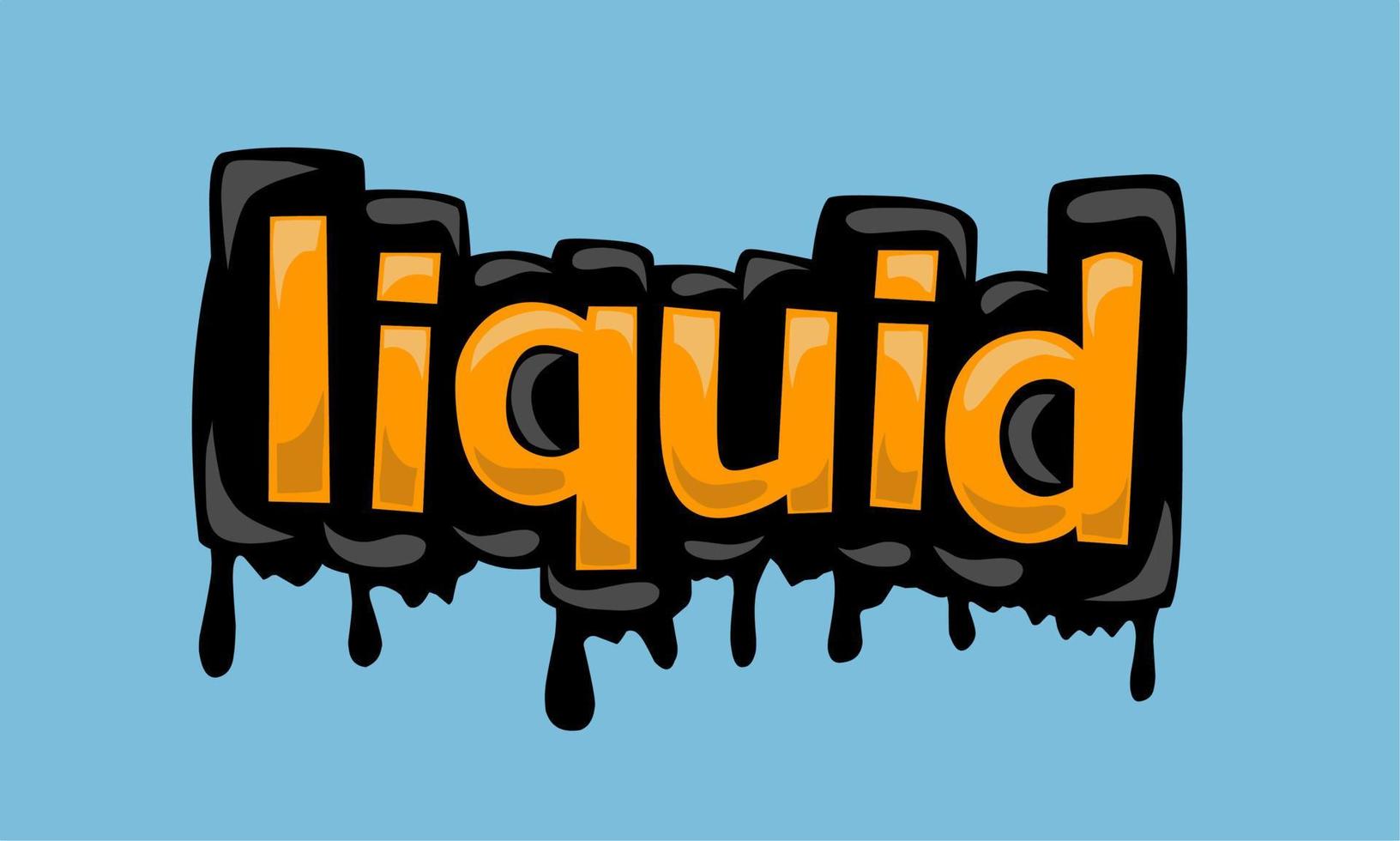 LIQUID writing vector design on blue background