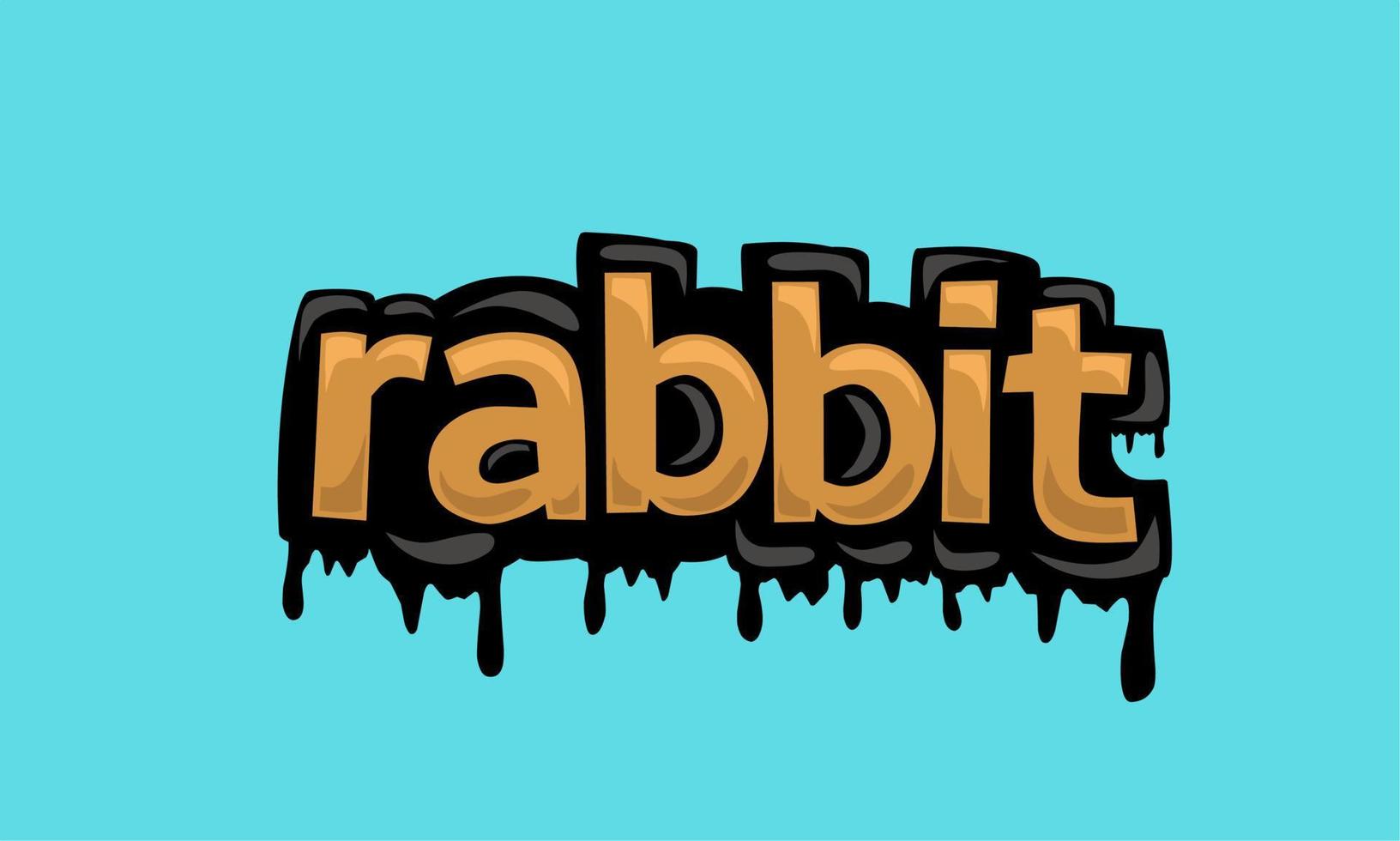 RABBIT writing vector design on blue background