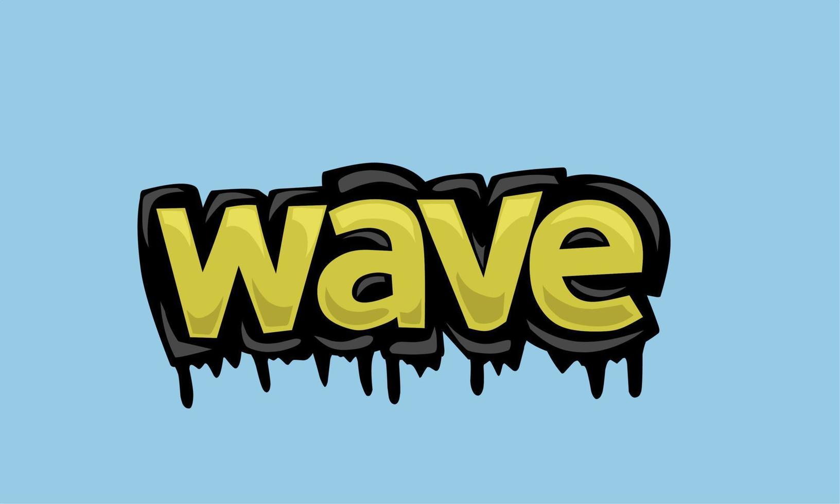 WAVE writing vector design on blue background