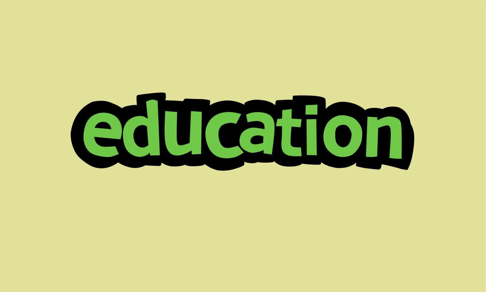 EDUCATION writing vector design on yellow background