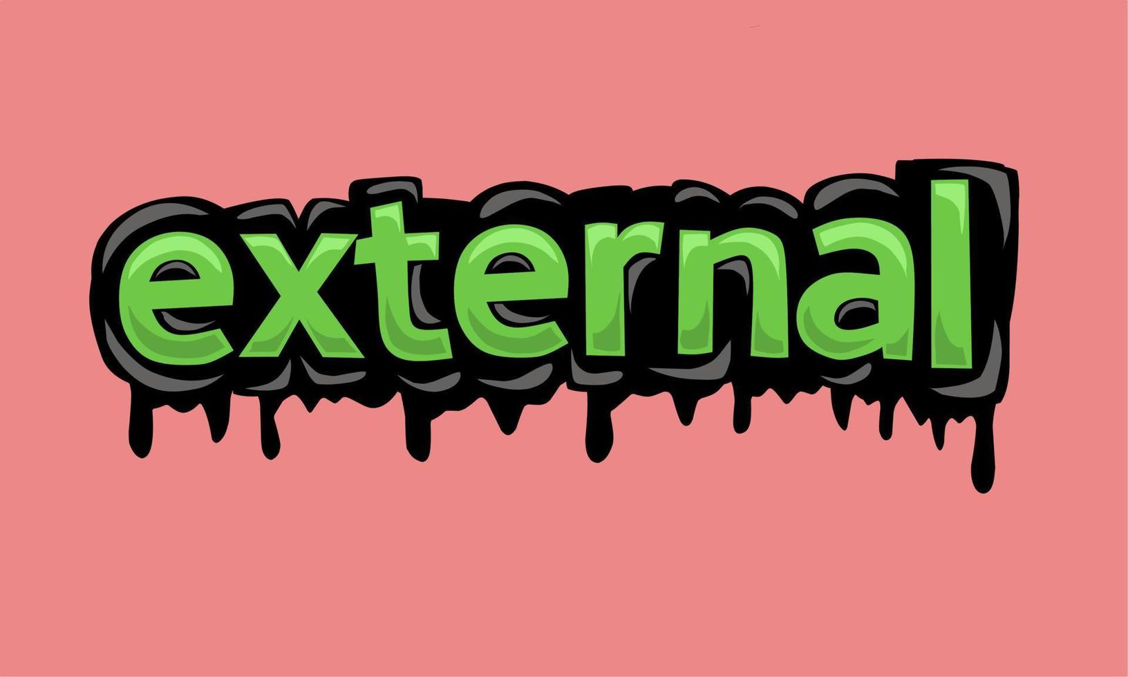 EXTERNAL writing vector design on pink background