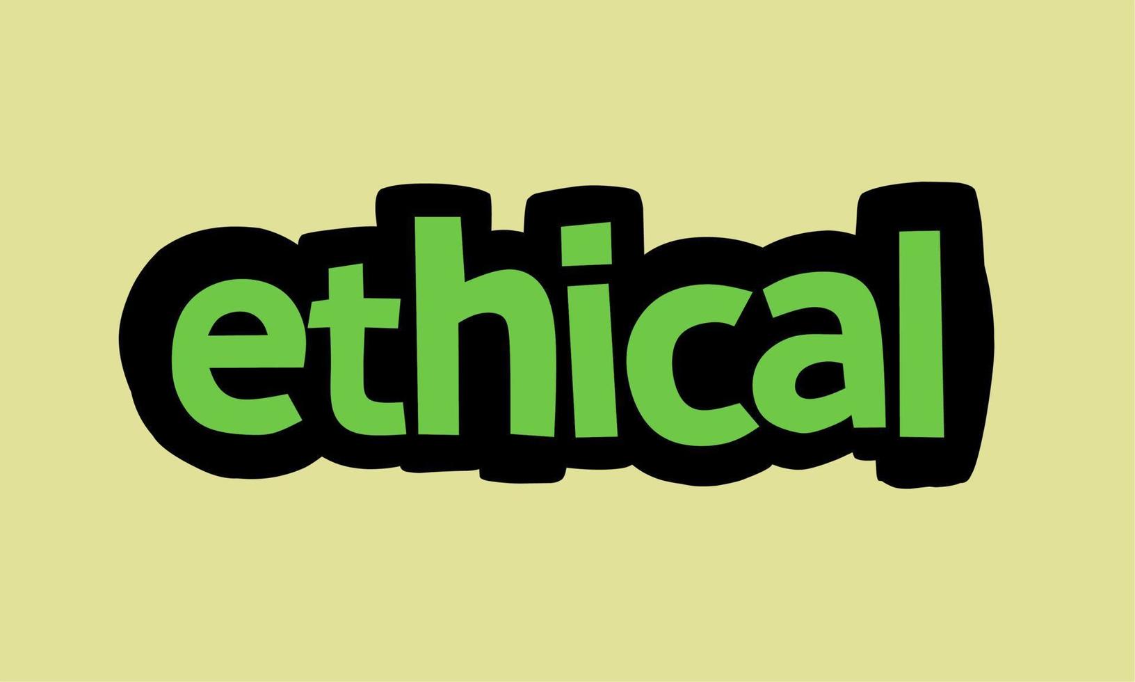 ETHICAL writing vector design on yellow background