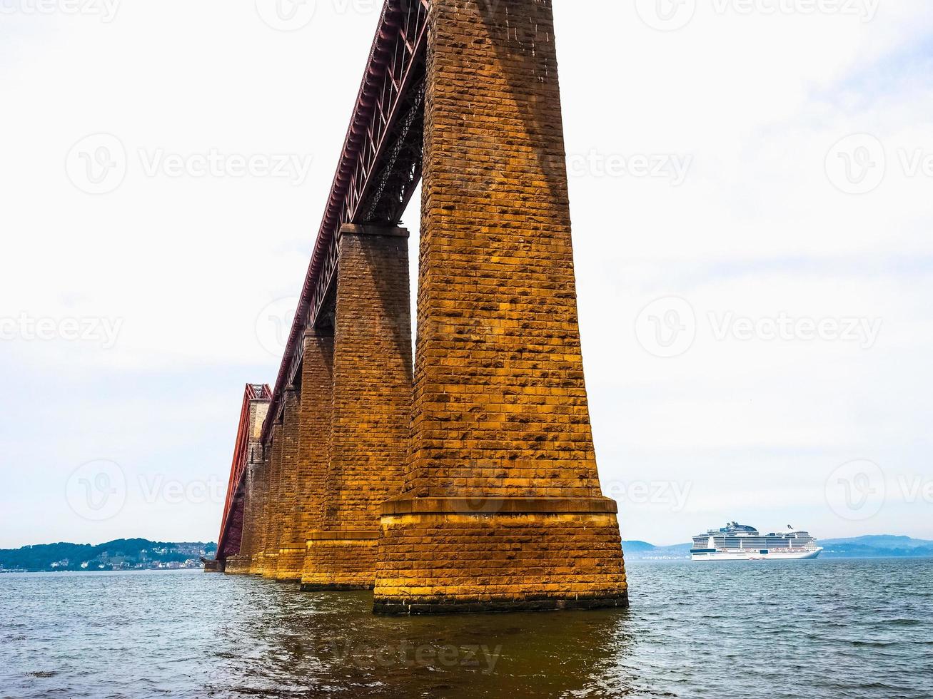 HDR Forth Bridge over Firth of Forth in Edinburgh photo