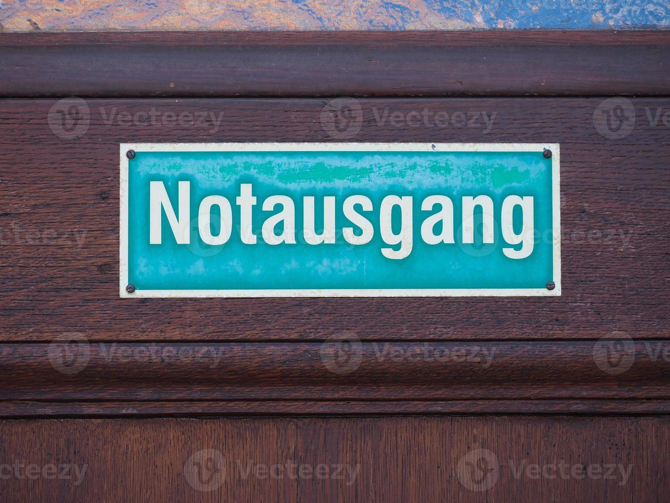 Notausgang translation Emergency exit sign photo