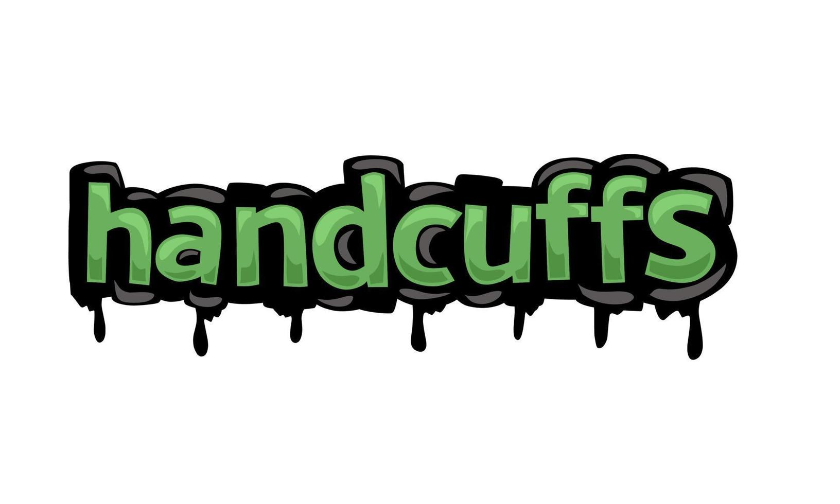 HANDCUFFS writing vector design on white background