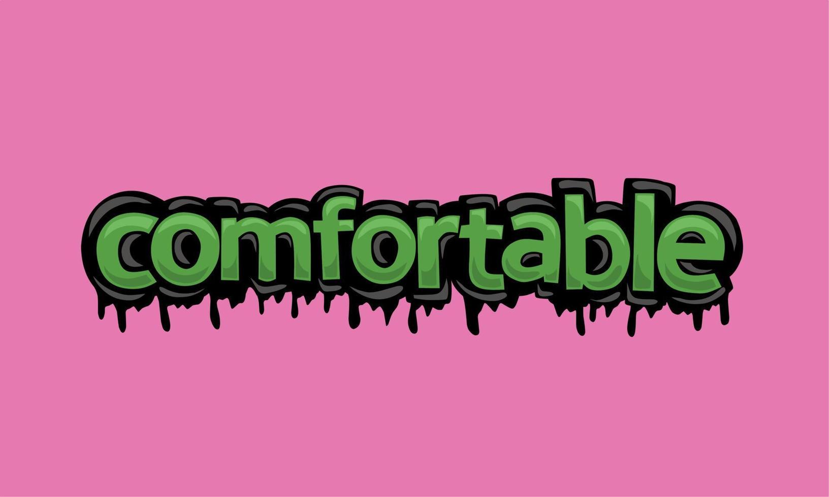 COMFORTABLE writing vector design on pink background