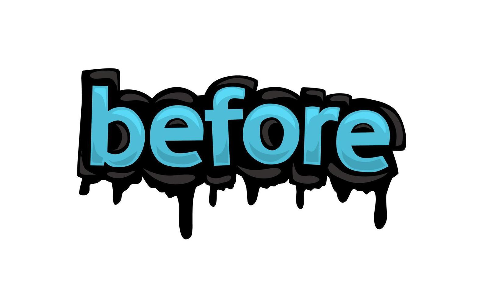 BEFORE writing vector design on white background