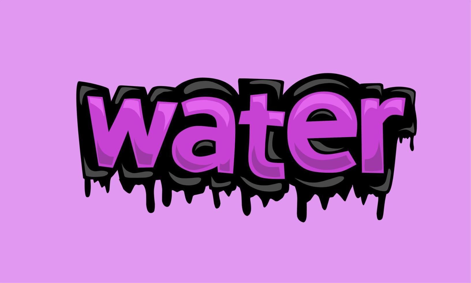 WATER writing vector design on white background