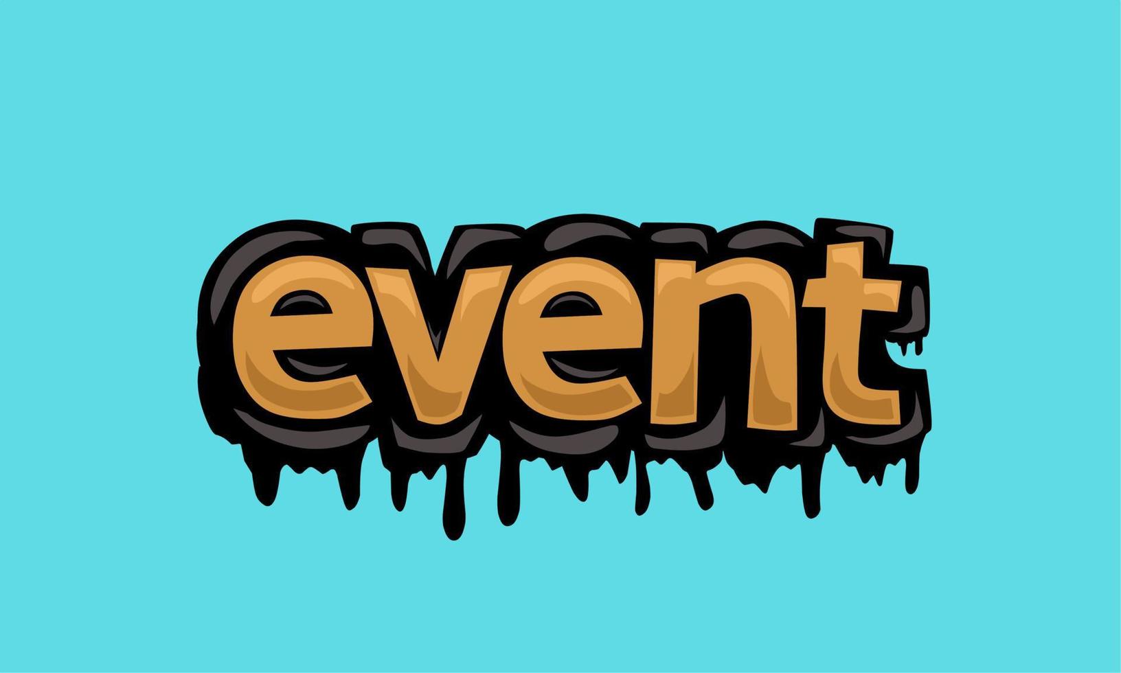EVENT writing vector design on blue background