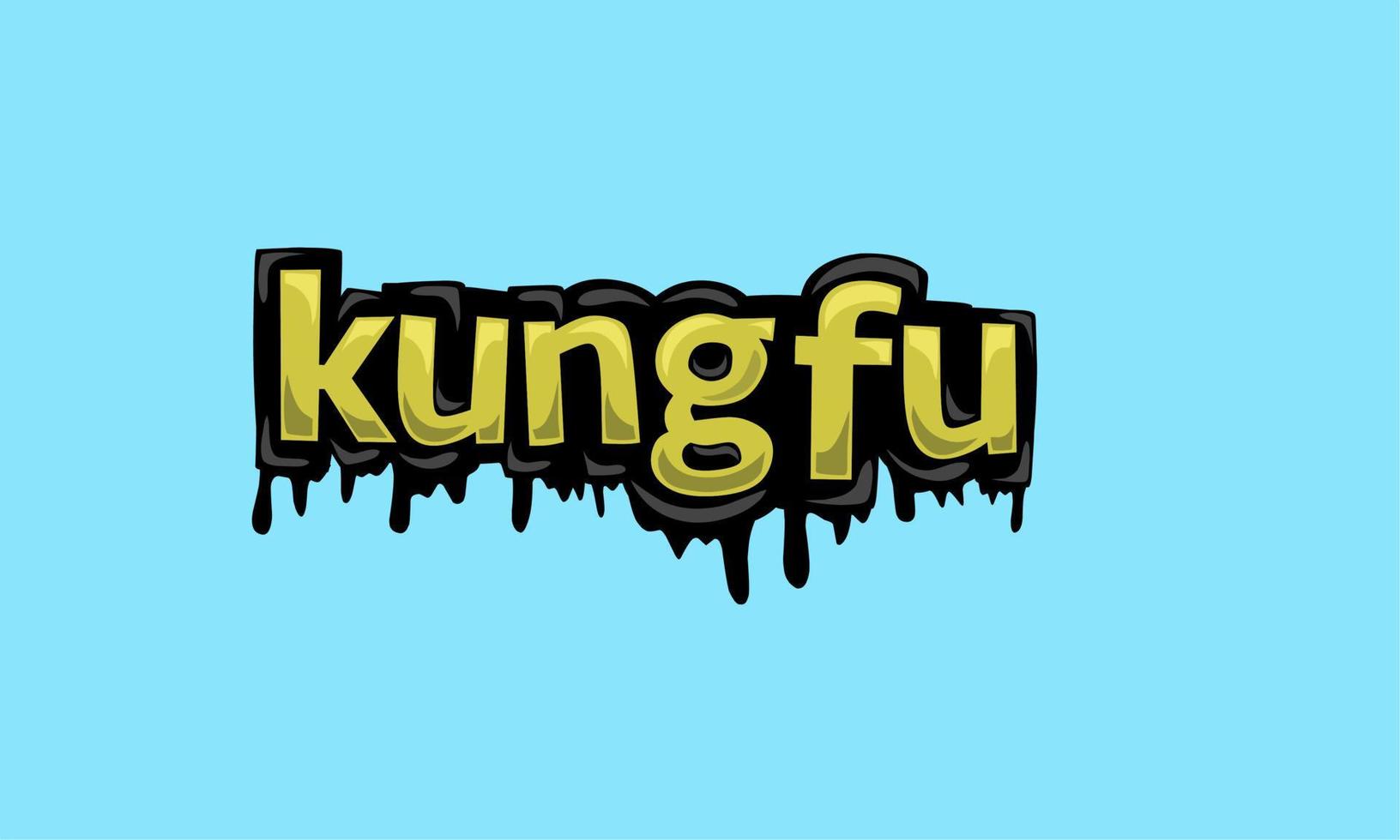 diseño vectorial de escritura kungfu sobre fondo azul vector