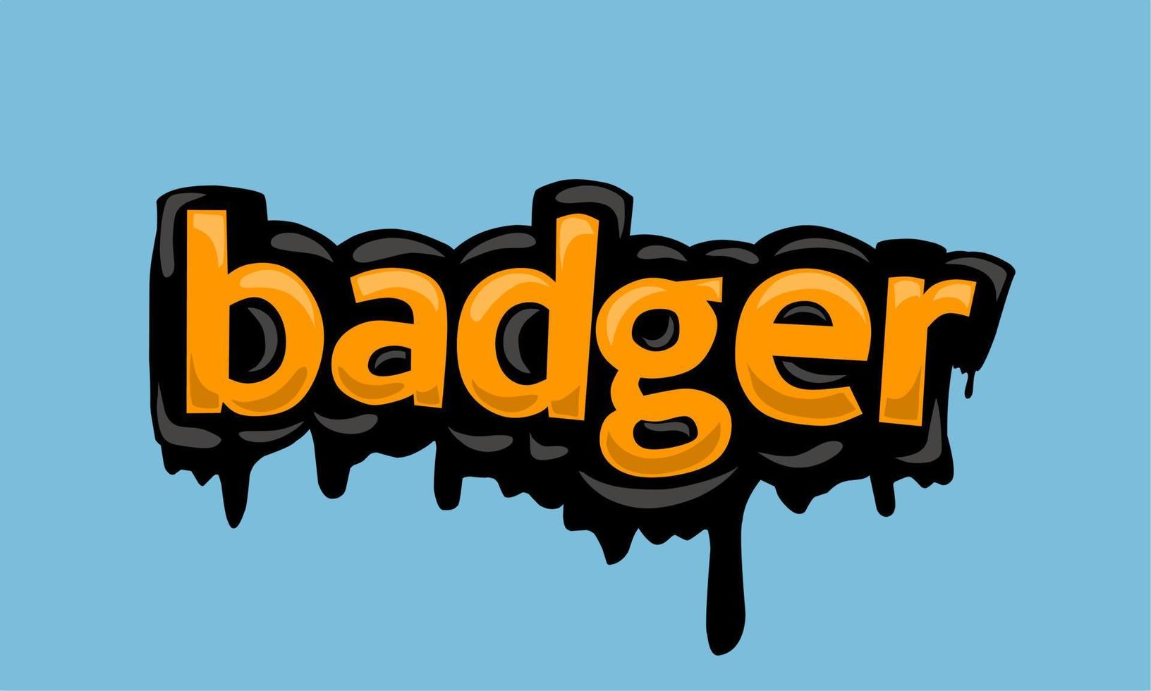 BADGER writing vector design on blue background